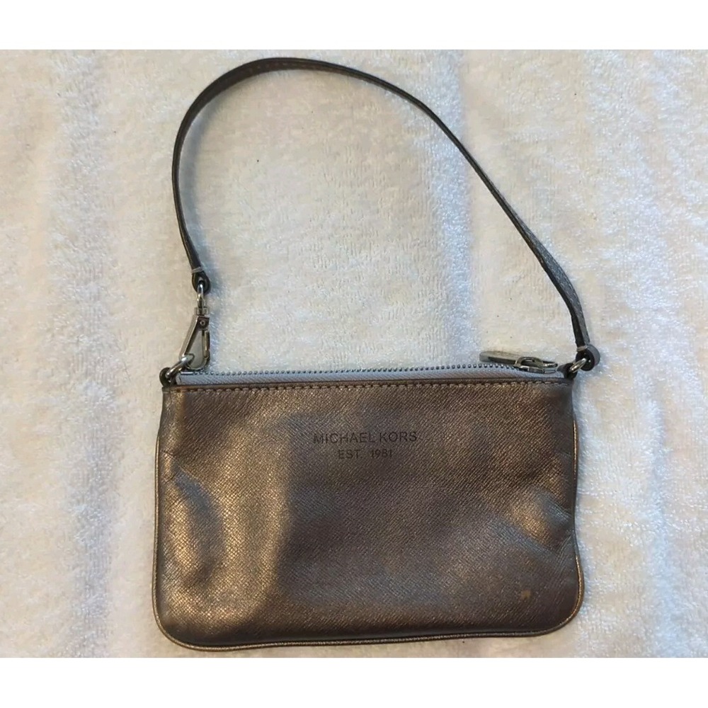 Michael Kors Bronze Wristlet Coin Purse Pouch Wallet